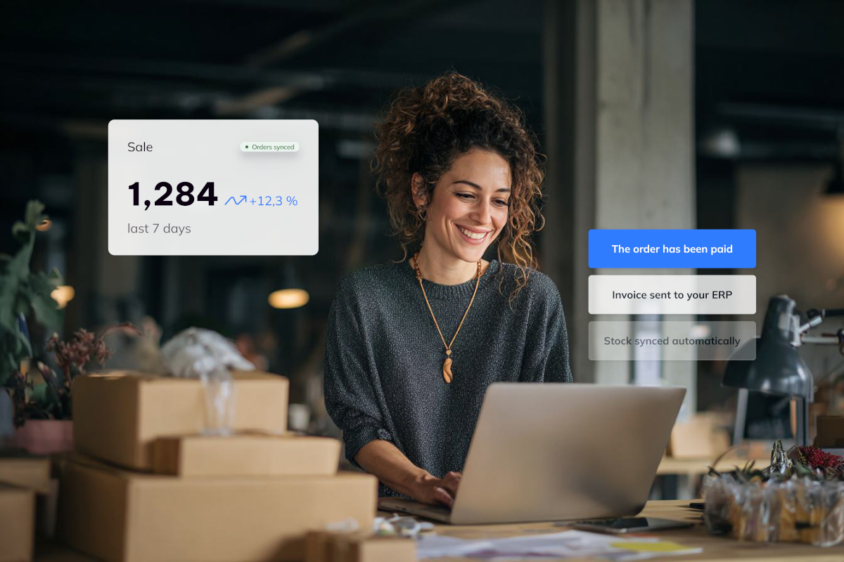 Onlinehändler arbeitet in Base.com, während Bestellungen, Rechnungen und Lagerbestände automatisch mit einem ERP-System synchronisiert werden