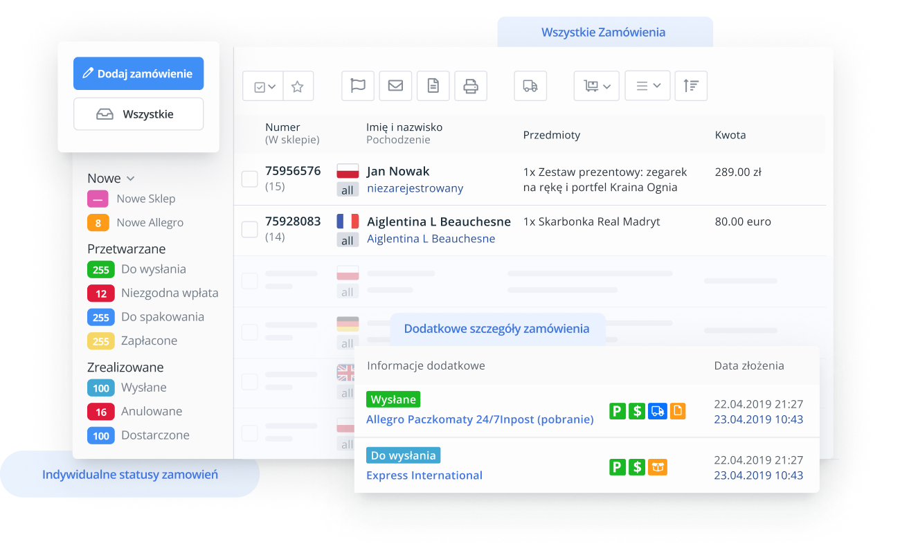 funkcje Manager Zamówień