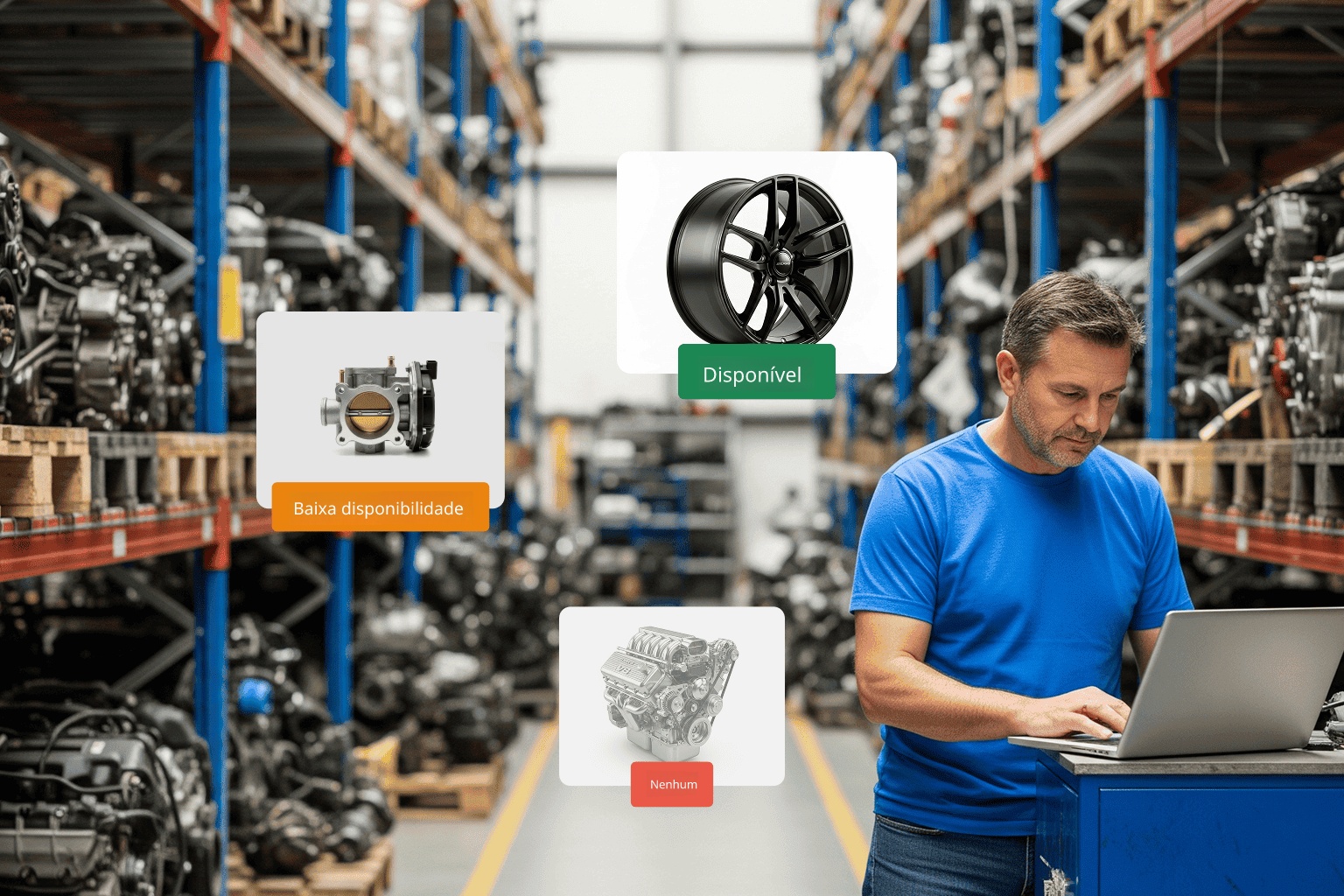 Baixa disponibilidade de peças