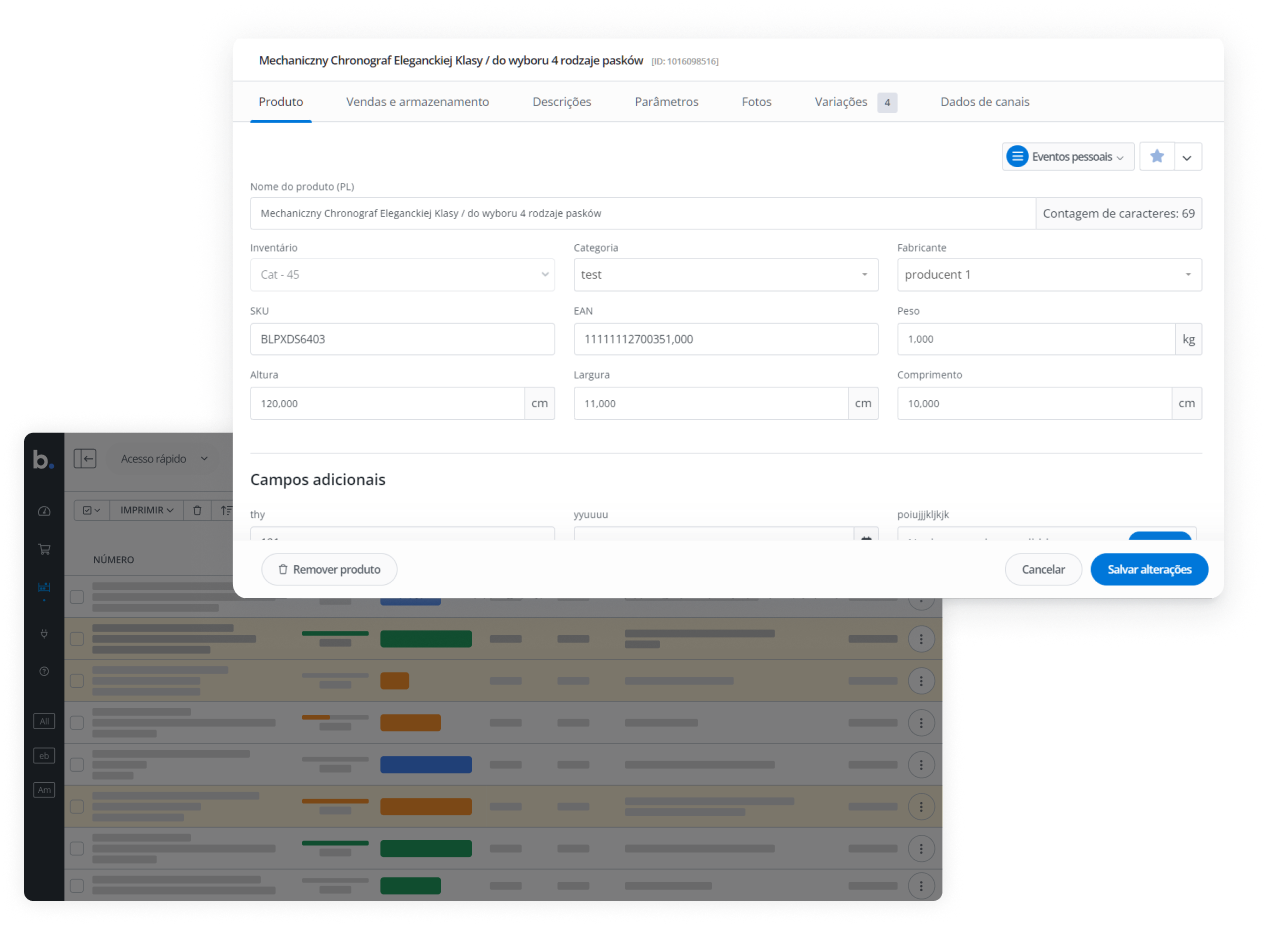 Gerenciador de produtos com WMS