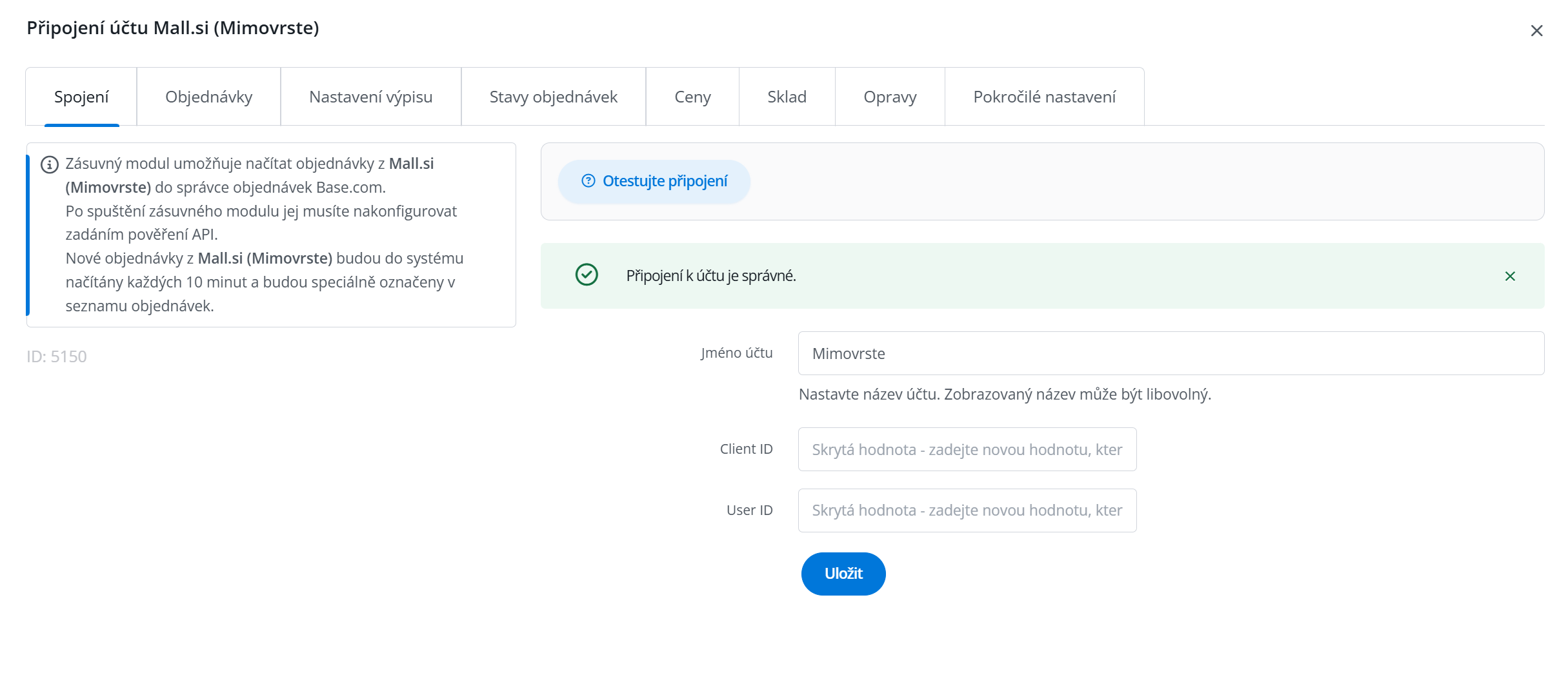 Integration settings
