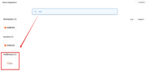Neue Integration suche von Zalando