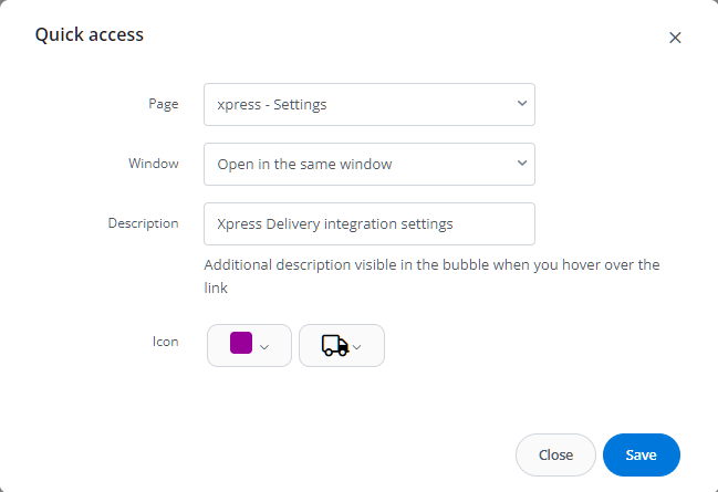 Adding New Quick Access Link In Baselinker