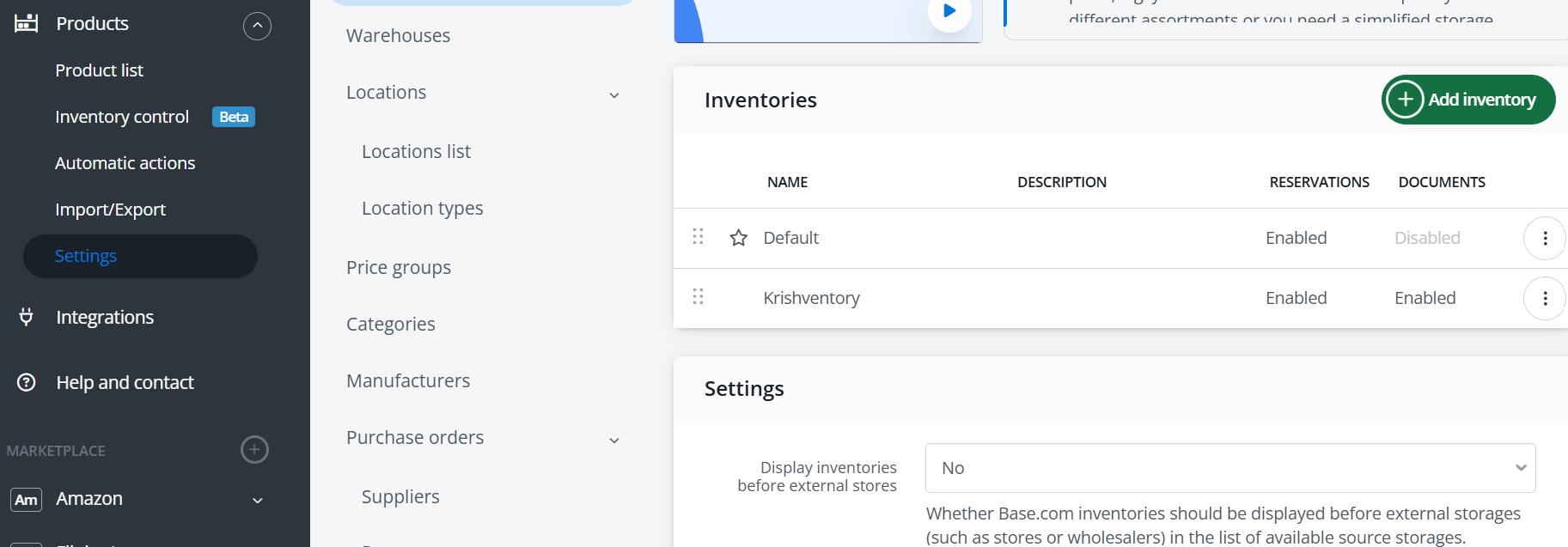 edit inventory stock option