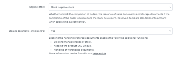 block negative stock