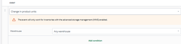 product unit change wms