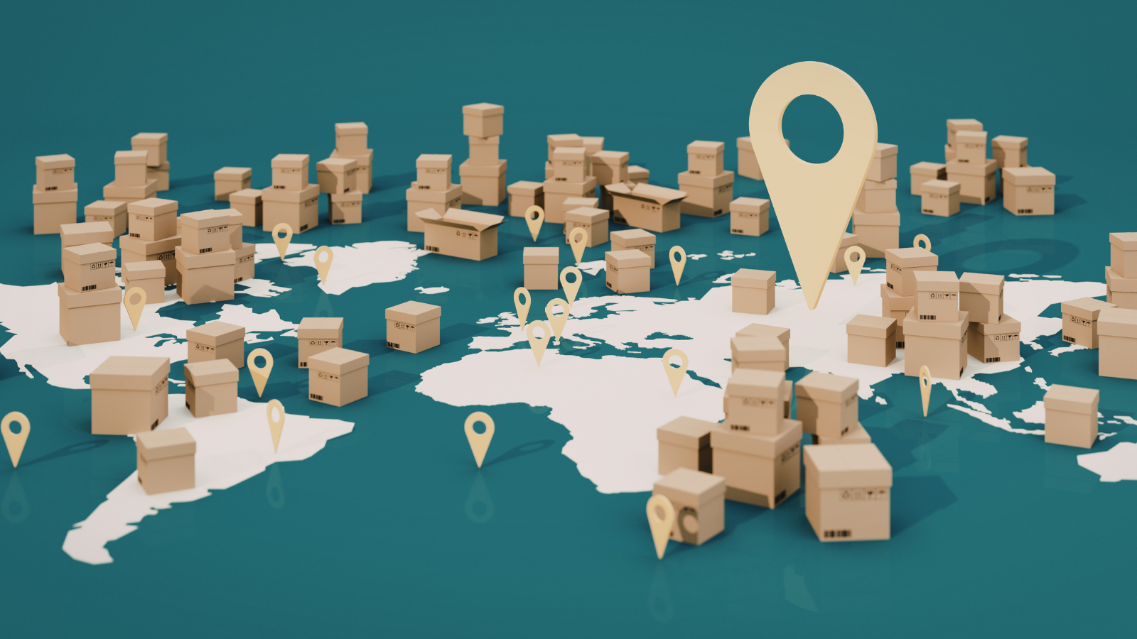 global shipping and logistics network showing international order fulfillment