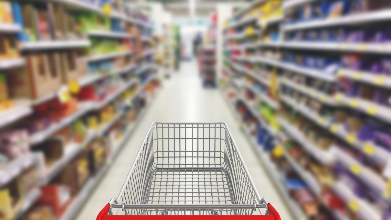 retail store aisle view showing physical distribution and offline shopping environment
