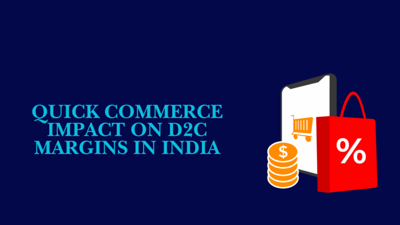 quick commerce impact on d2c margins in india illustration with ecommerce pricing and discount icons