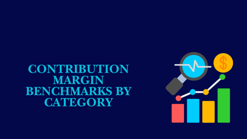 contribution margin benchmarks by category illustration with ecommerce analytics and growth chart