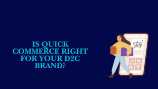 quick commerce d2c brand illustration with mobile app and instant delivery concept