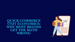 quick commerce unit economics illustration with ecommerce app and instant delivery concept