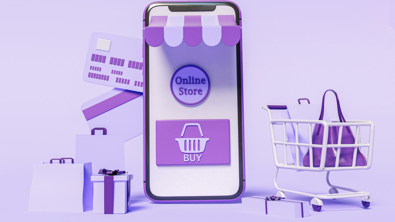 quick commerce growth in india illustration with mobile shopping and online cart concept