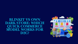 blinkit vs own dark store illustration with ecommerce platform and quick commerce delivery concept