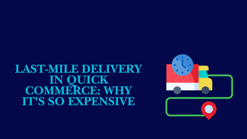 last mile delivery in quick commerce illustration with delivery truck and rapid logistics concept