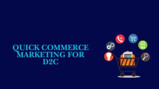 quick commerce marketing for d2c illustration with mobile shopping and instant purchase concept