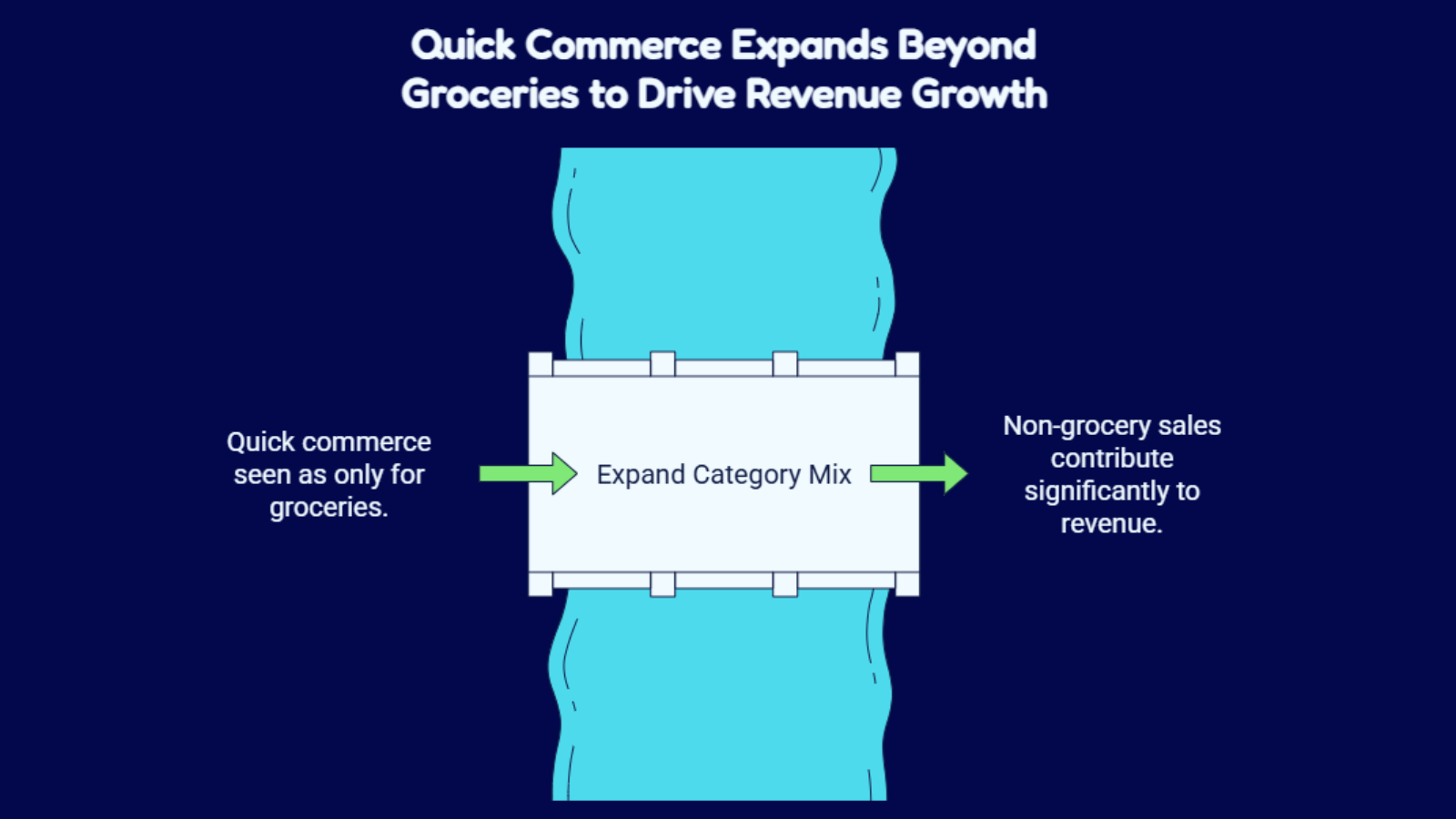 quick commerce category expansion infographic showing growth beyond groceries