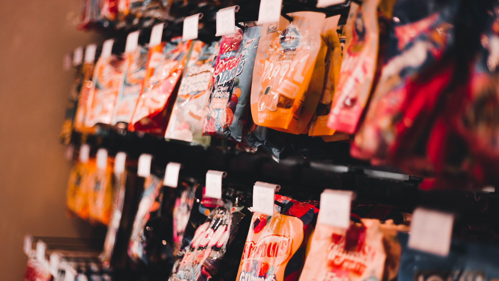 packaged food snacks display image showing ready to cook and impulse consumption products