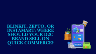 blinkit zepto instamart comparison illustration showing quick commerce mobile shopping and d2c ecosystem