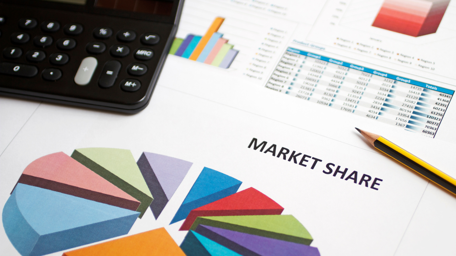 market share analysis image showing charts graphs and demand distribution insights