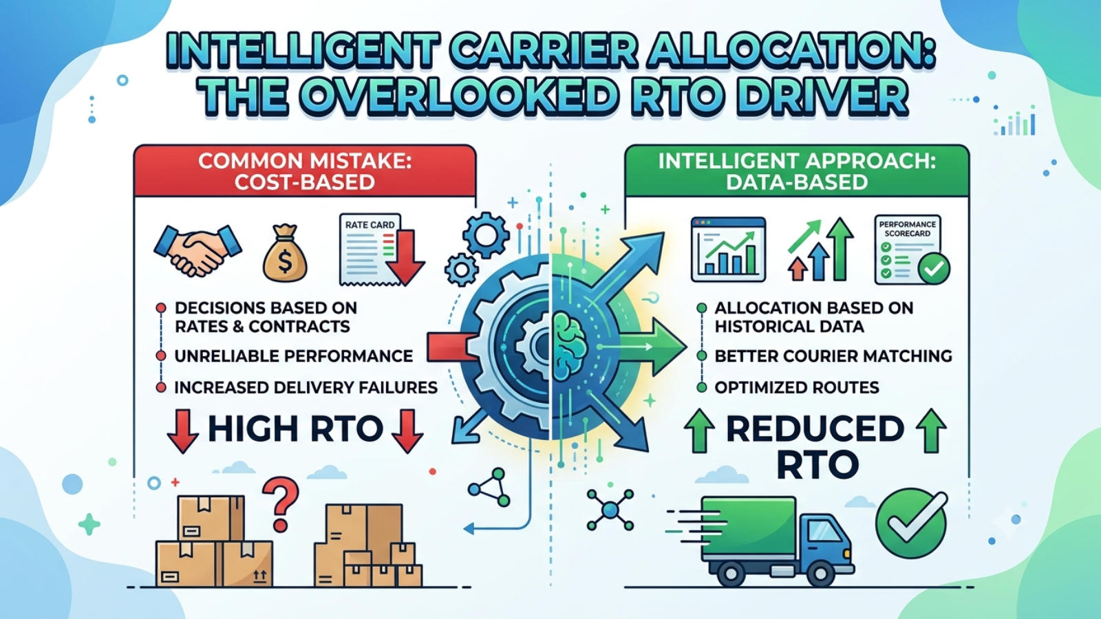 Intelligent courier allocation based on delivery performance and turnaround time to reduce ecommerce RTO