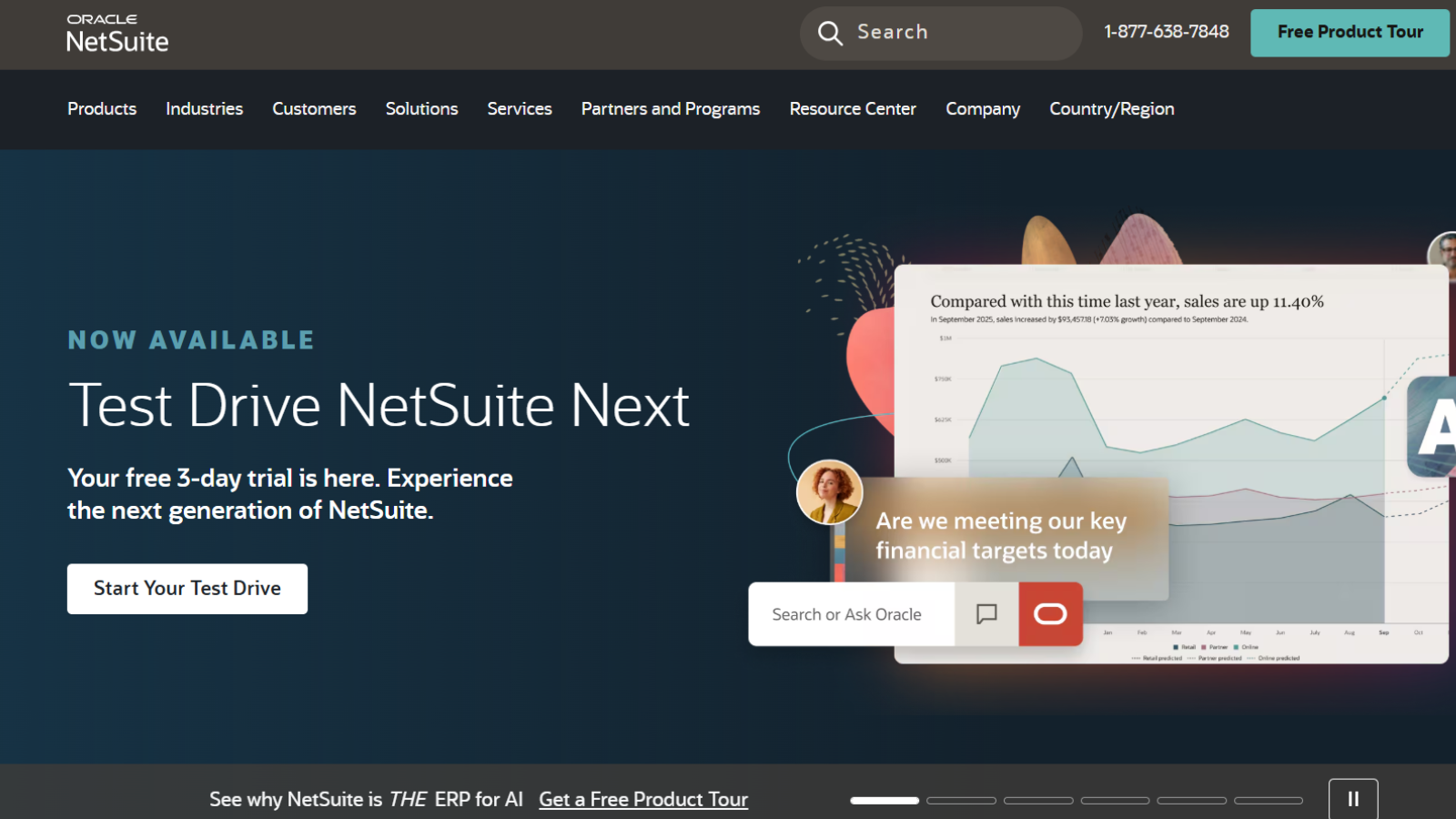 Oracle NetSuite order management solution homepage