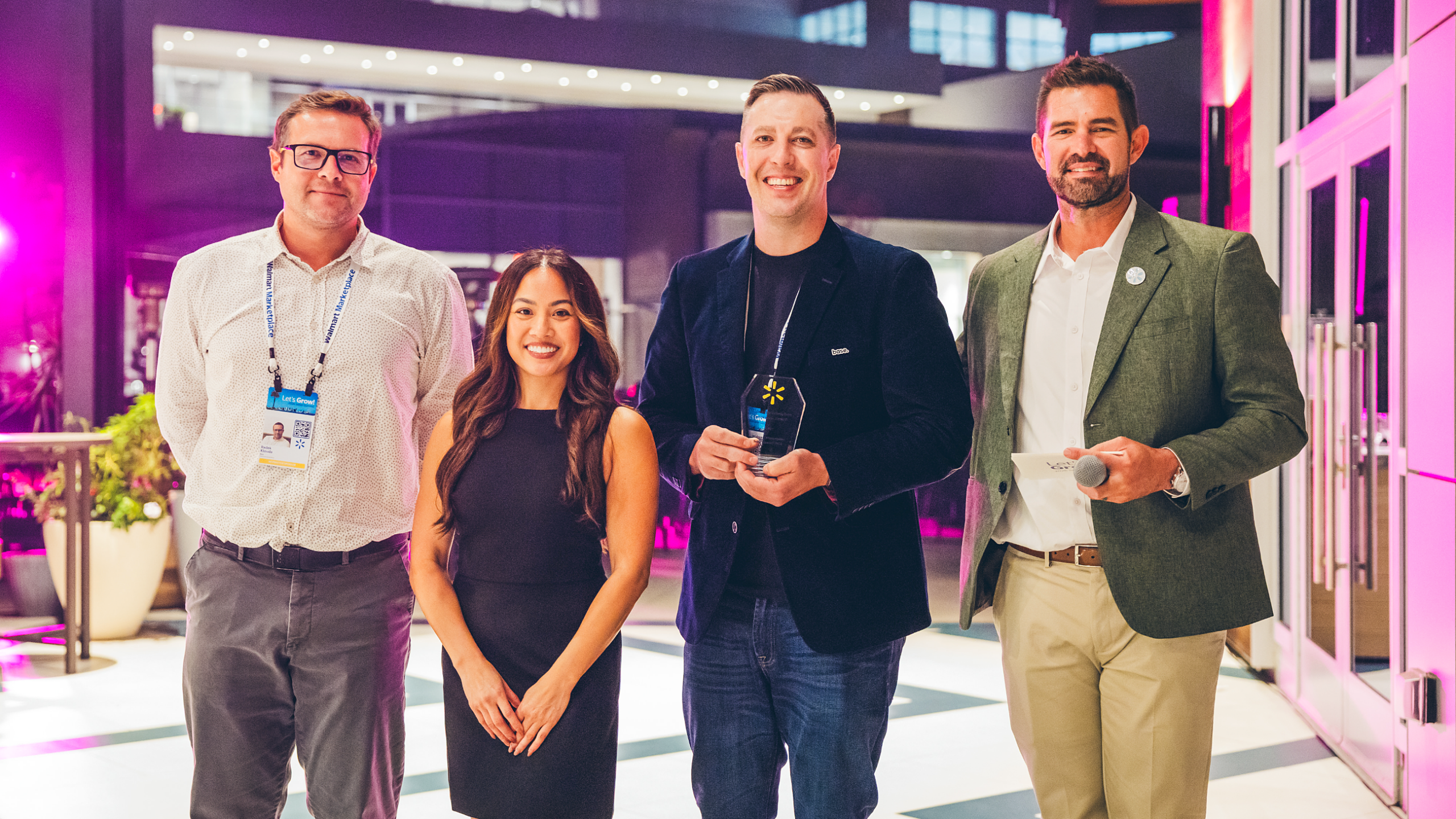 Radek Klouda and Blane Bremer of Base with the Walmart Marketplace Innovation Award at Let's Grow 2026