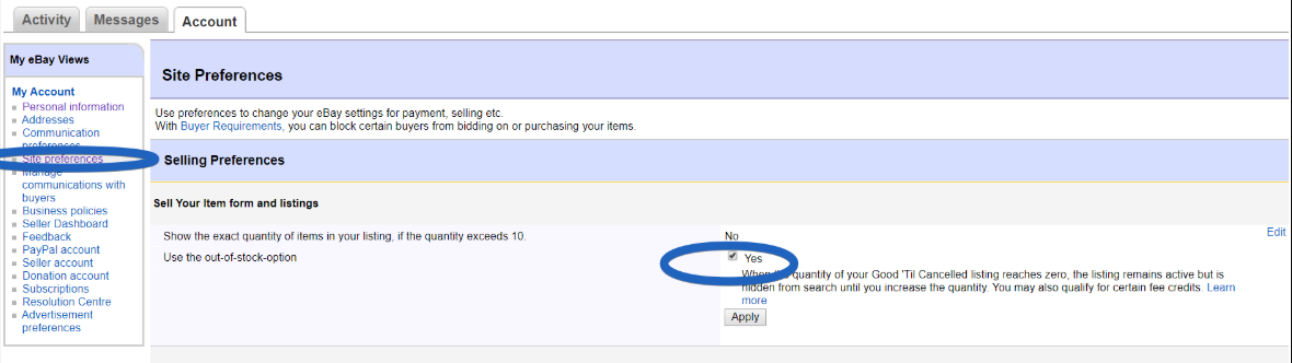 Change quantity in offer to 0 pieces