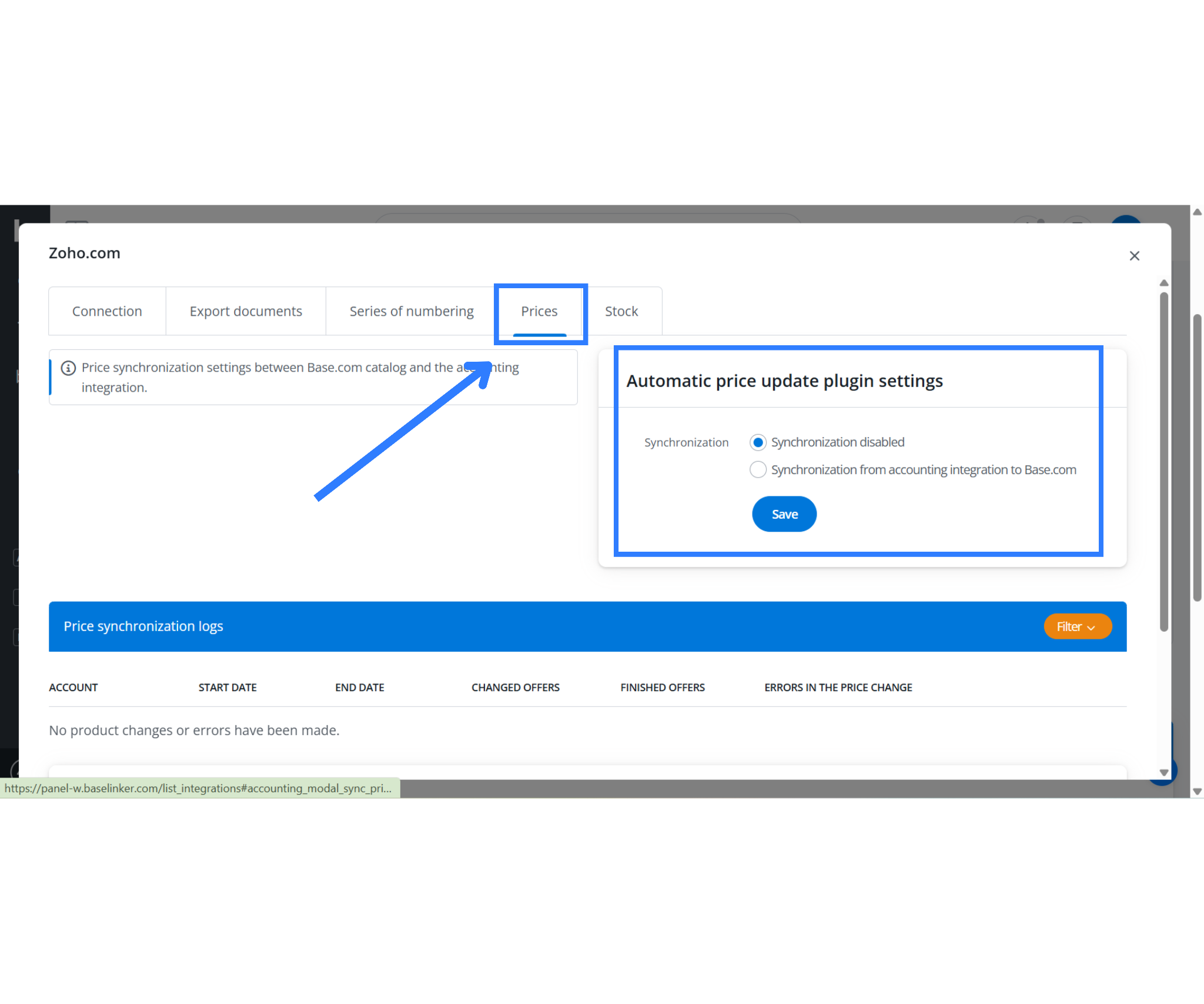 Zoho Invoice pricing and catalog synchronization with Base.com
