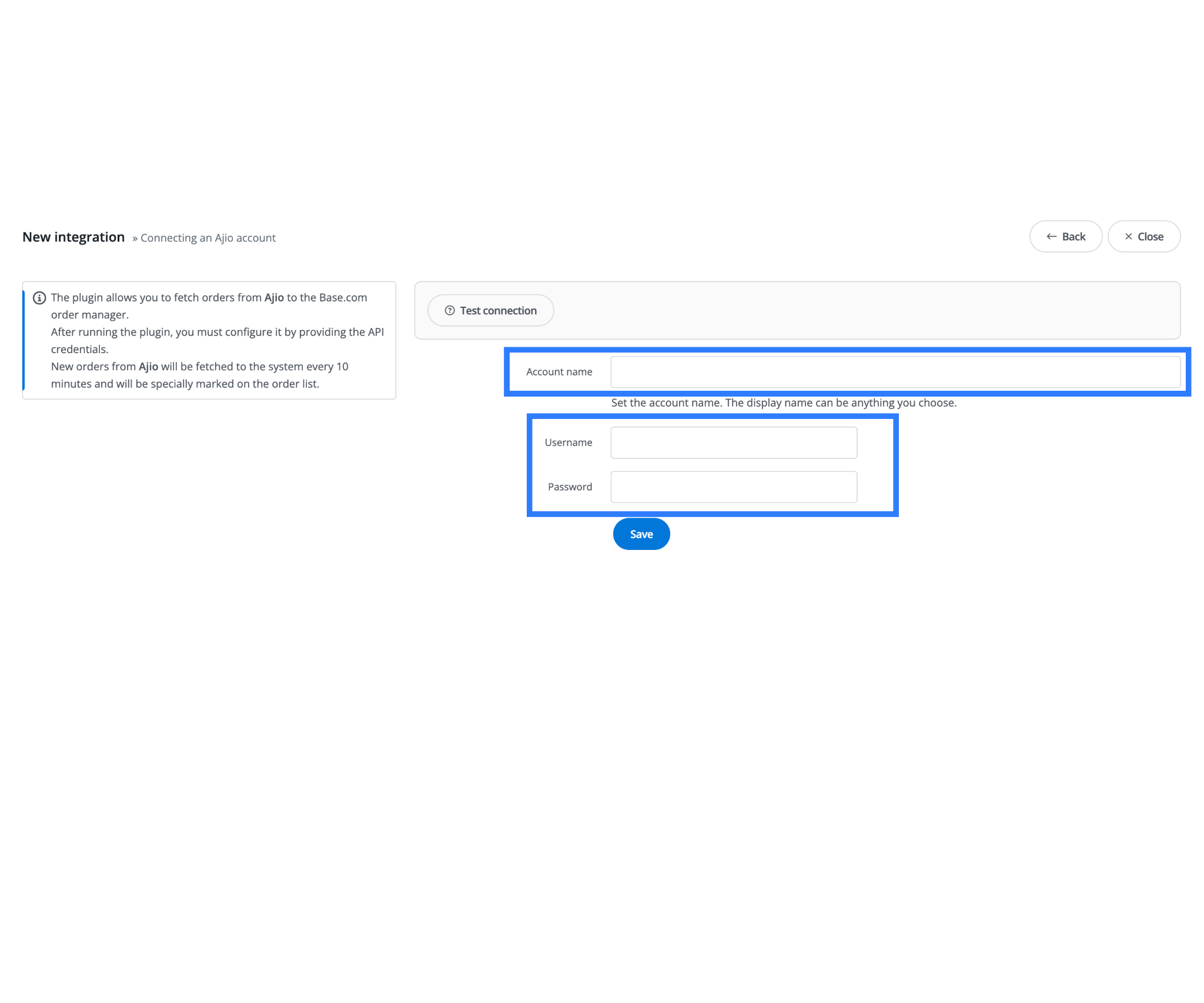 Ajio inventory synchronization from Base.com using matched SKUs
