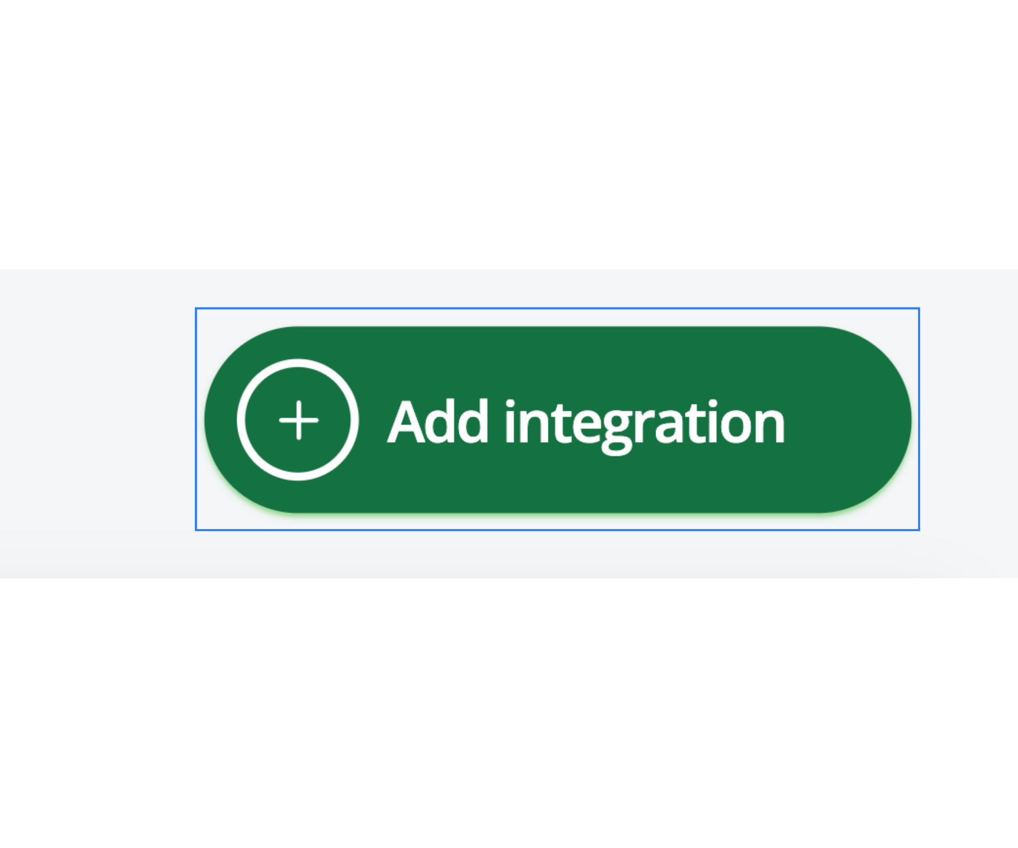 Green ‘Add integration’ button on the Base.com integrations page used to start adding a new integration.