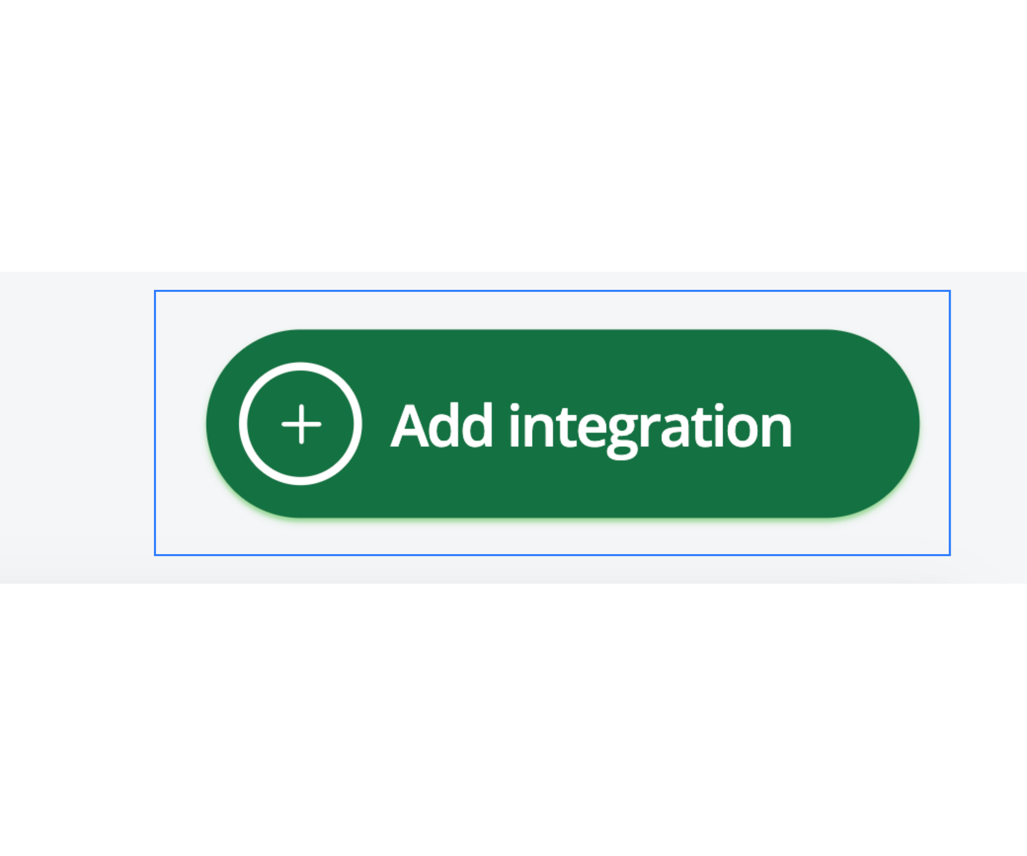 Green ‘Add integration’ button on the Base.com integrations page used to start adding a new integration.
