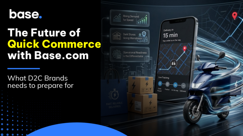 Quick commerce feature image showing last-mile delivery, live order tracking, dark stores, and rapid fulfilment solutions for Indian D2C ecommerce brands.
