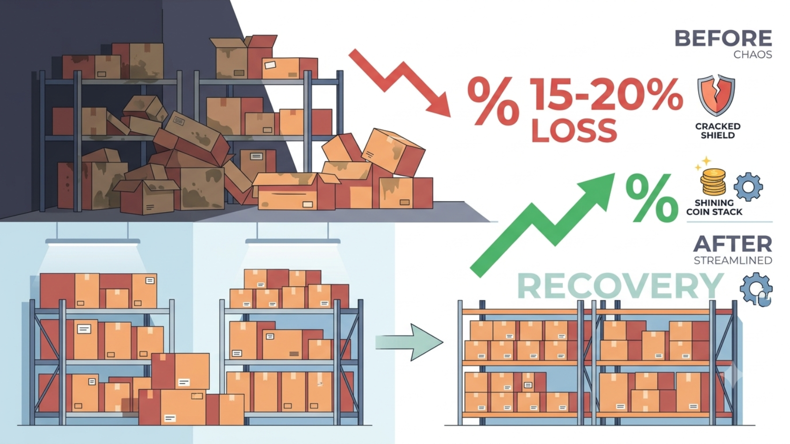 Infographic explaining returns processing and inventory recovery workflow