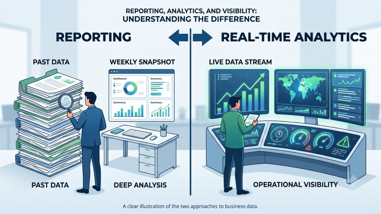 Ecommerce operations dashboard showing real-time reporting and performance analytics