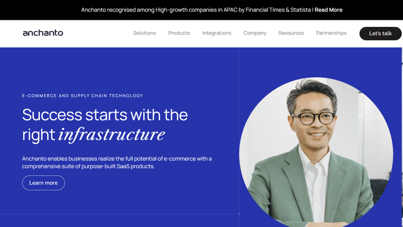 Anchanto order and warehouse management platform homepage