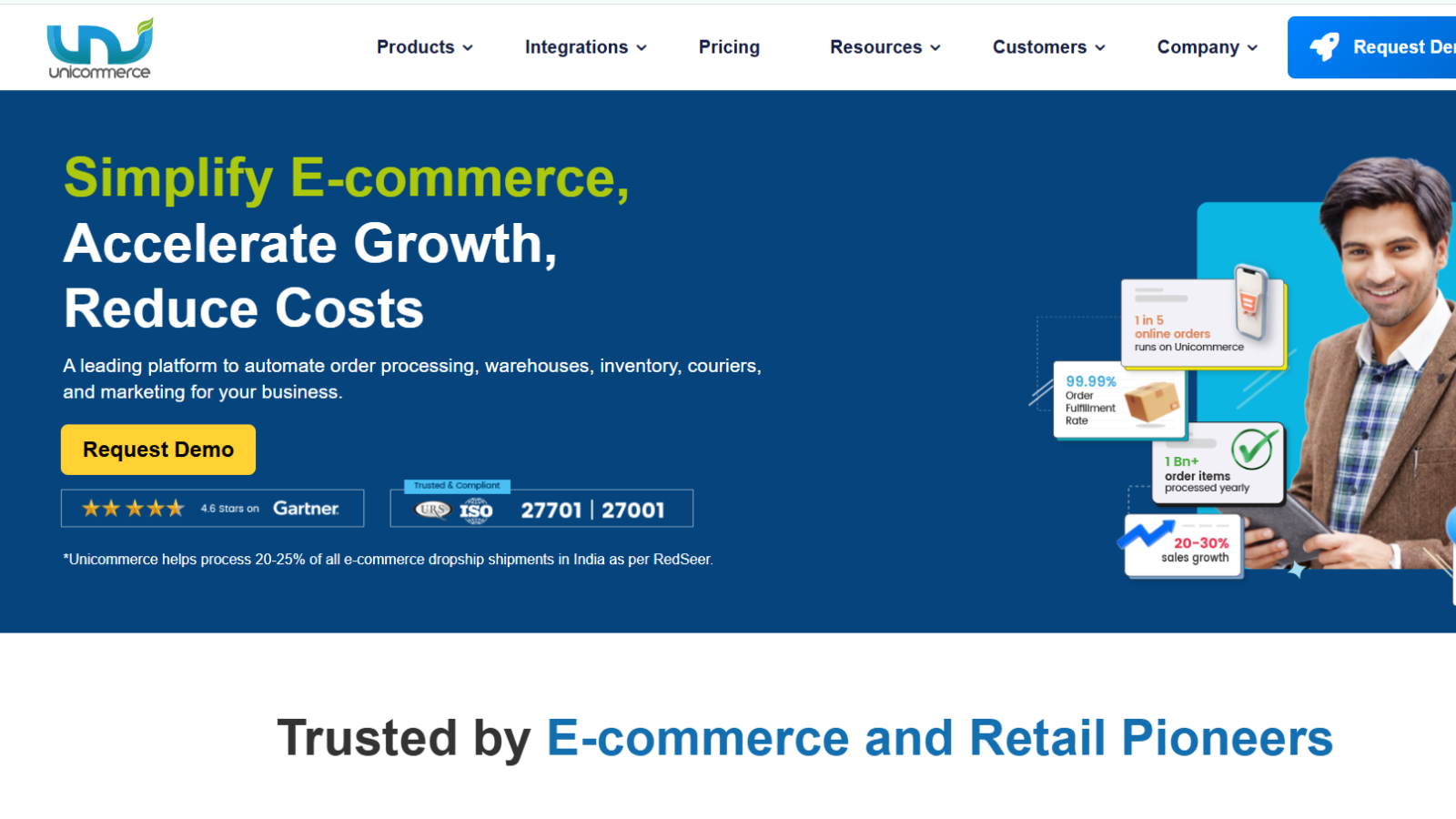 Unicommerce enterprise ecommerce platform website
