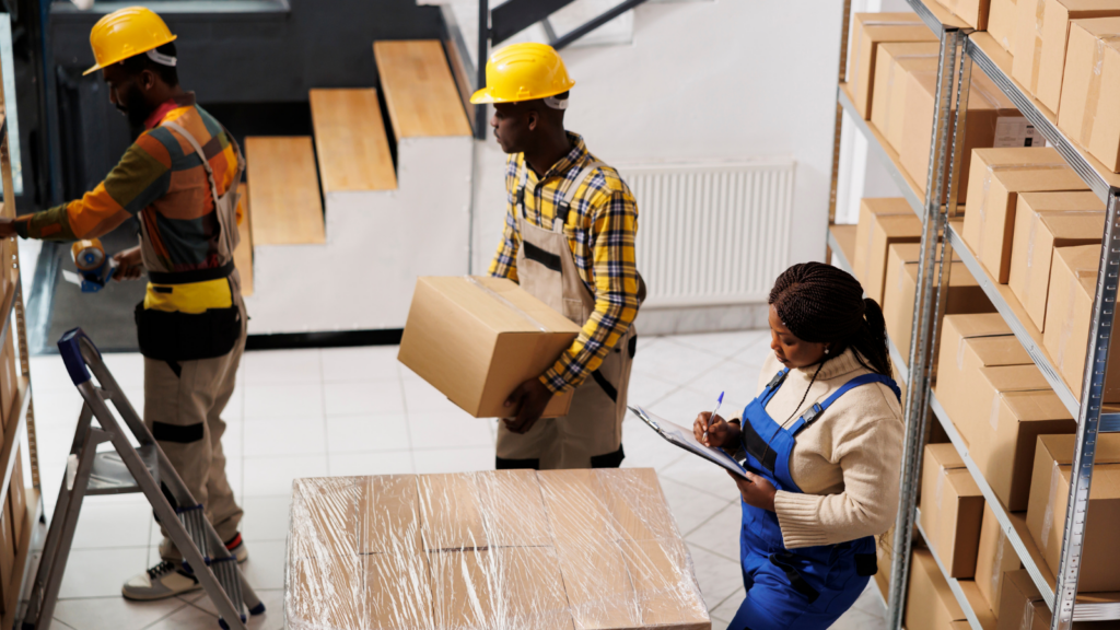 Pick and pack warehouse workflow showing scan verification and parcel handling to improve ecommerce order accuracy