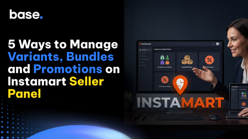 Instamart seller panel for managing product variants, bundles, and promotions through structured catalog and commercial data