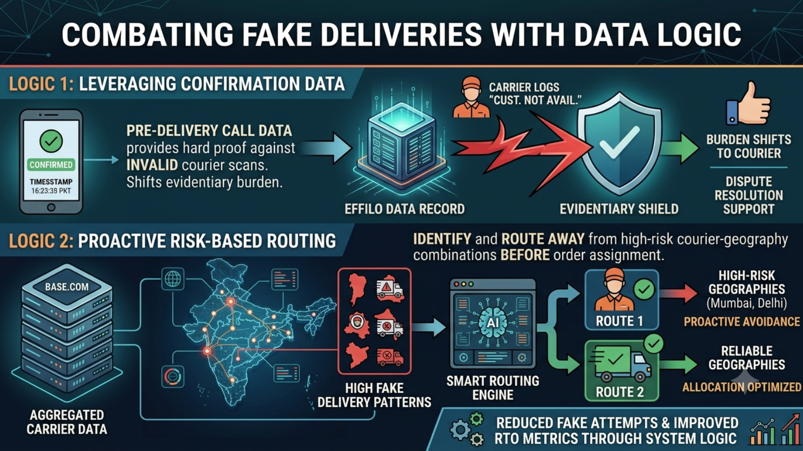 Framework for reducing fake delivery attempts using customer confirmation and carrier analytics