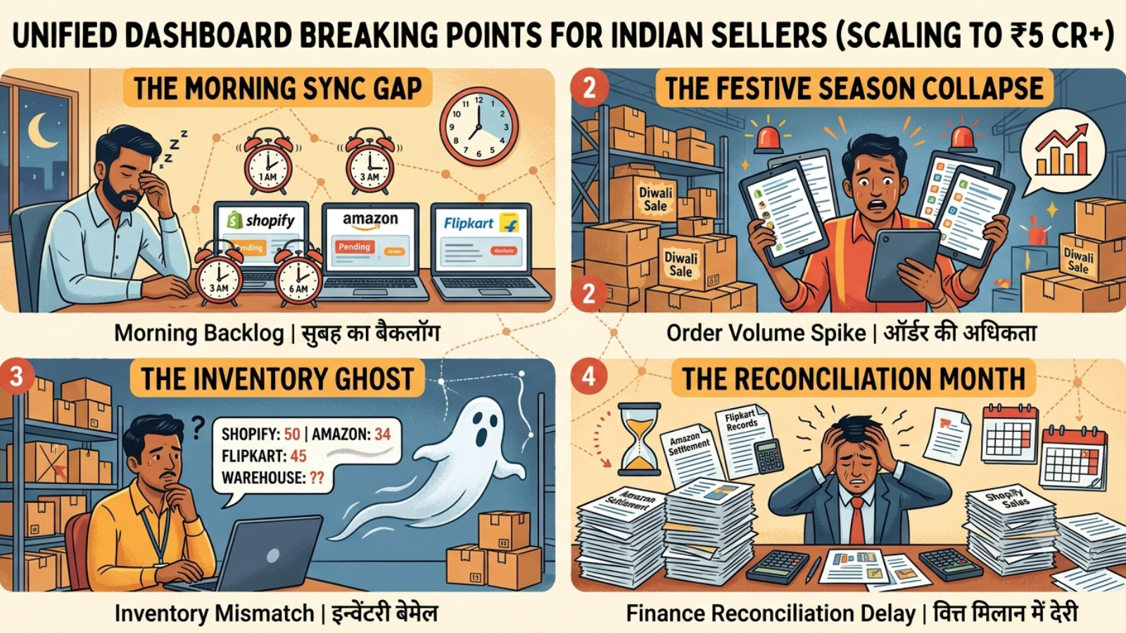 Centralized inventory synchronization preventing overselling across multiple sales channels