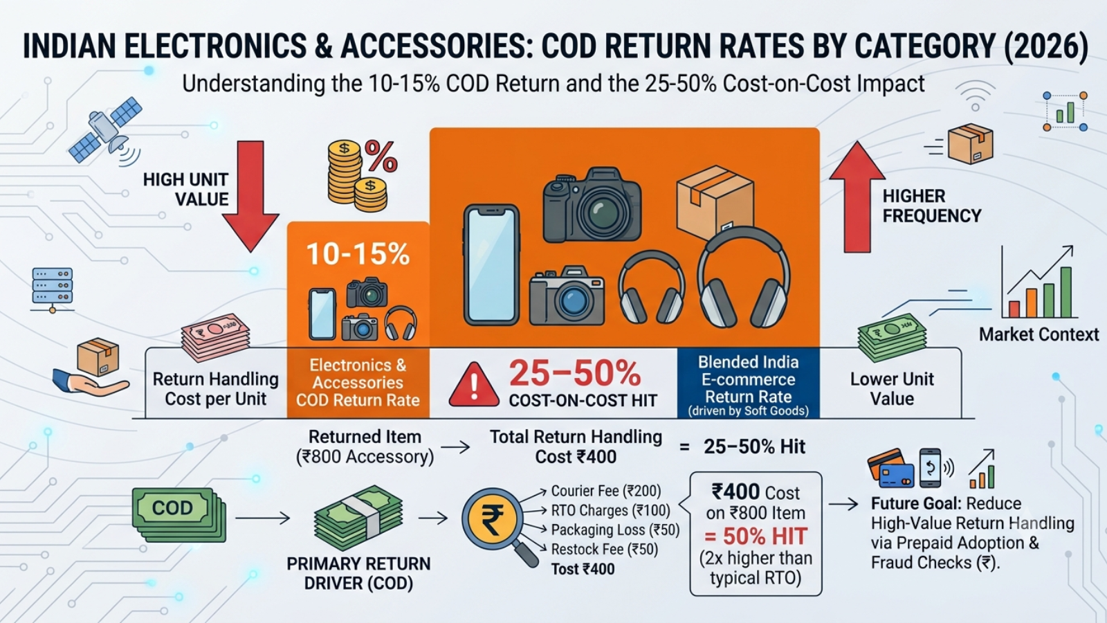 Electronics return rate analysis showing scan-based order verification