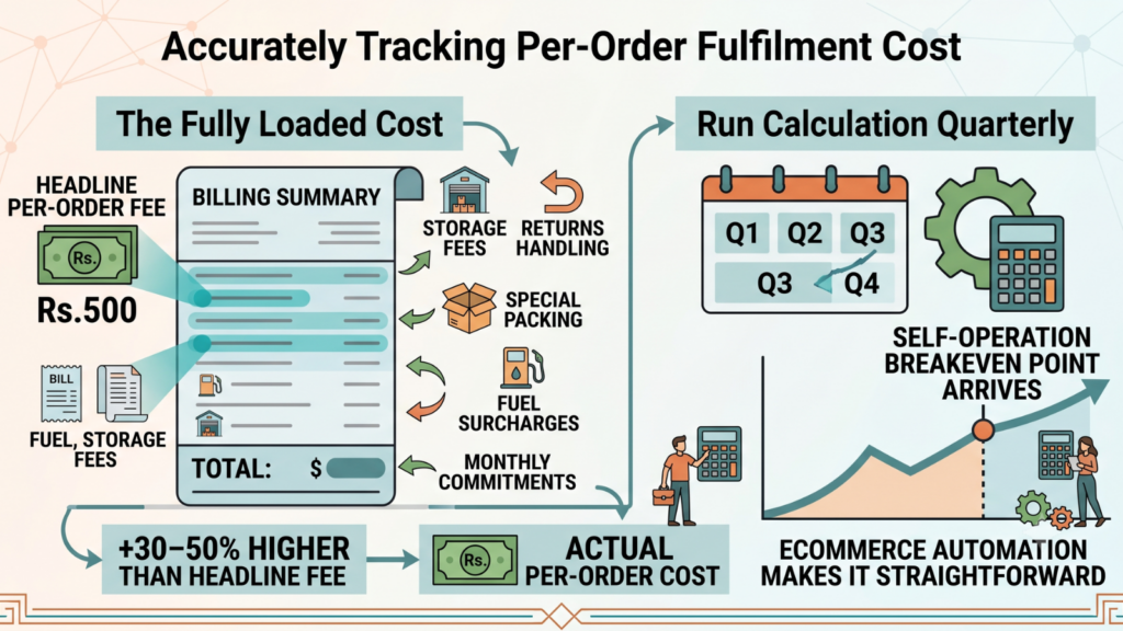 Dashboard for tracking true per-order fulfilment costs and 3PL expenses