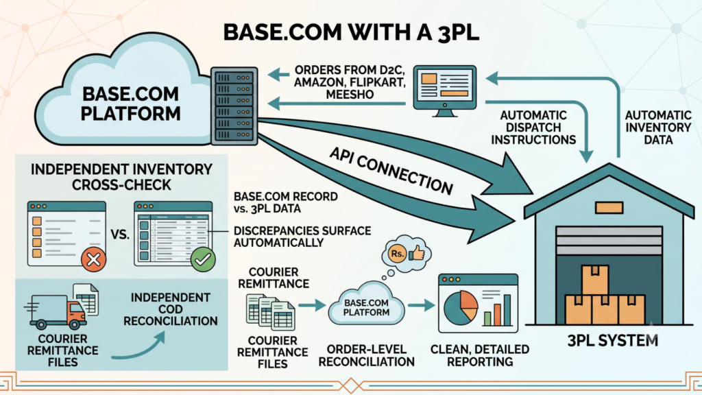 Base.com integrating with a 3PL through API-based order and inventory synchronization