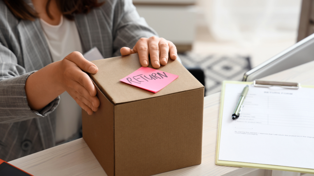 Returns management workflow with reverse logistics and warehouse quality inspection