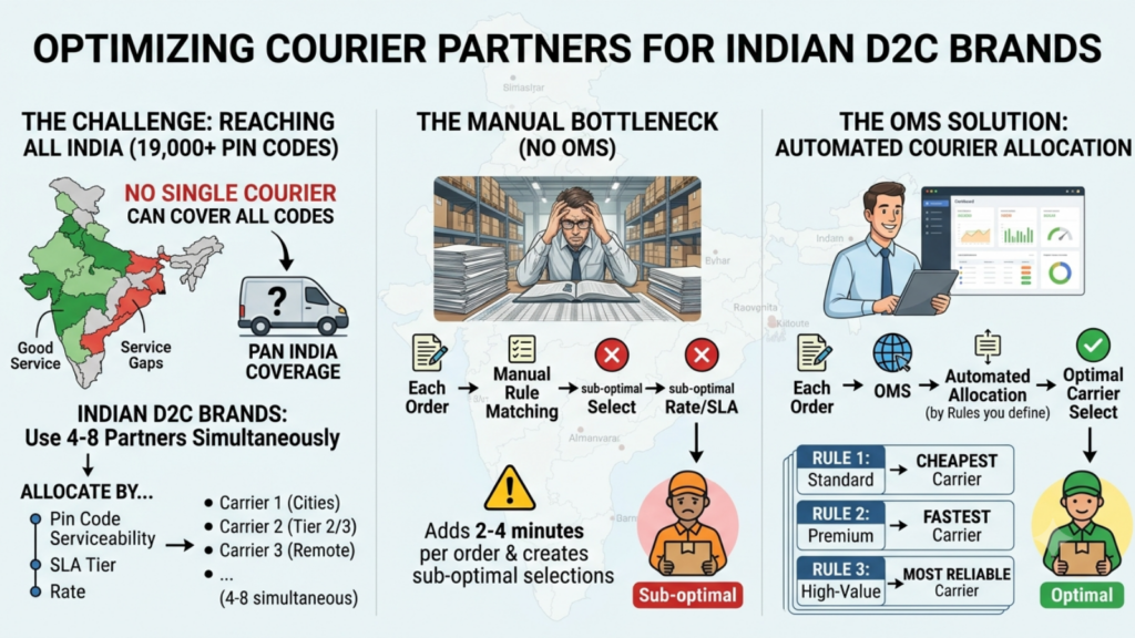 Intelligent courier allocation based on pin code, SLA, and shipping cost