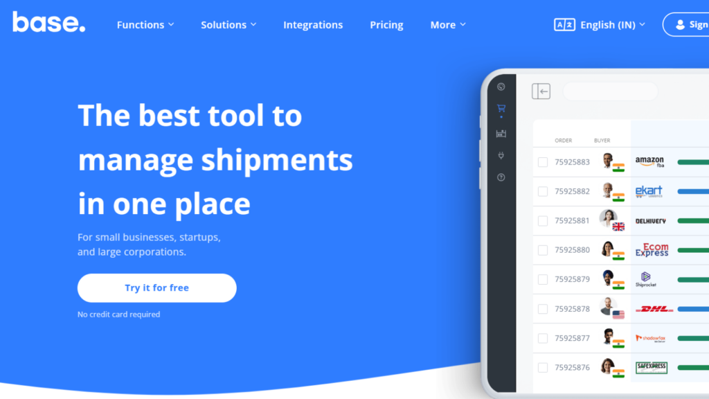 Base.com order management platform with a unified dashboard for ecommerce operations