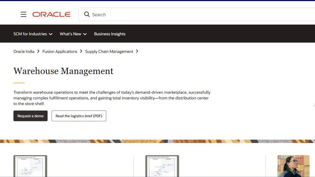 Oracle Warehouse Management Cloud platform