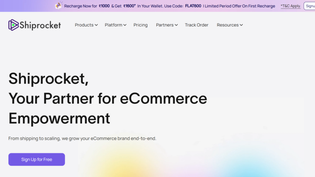 Shiprocket ecommerce platform for shipping, order fulfillment, and logistics management