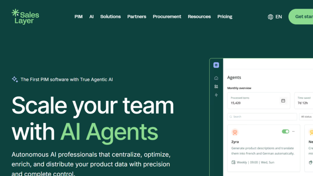 Sales Layer PIM platform for product information management and catalog syndication